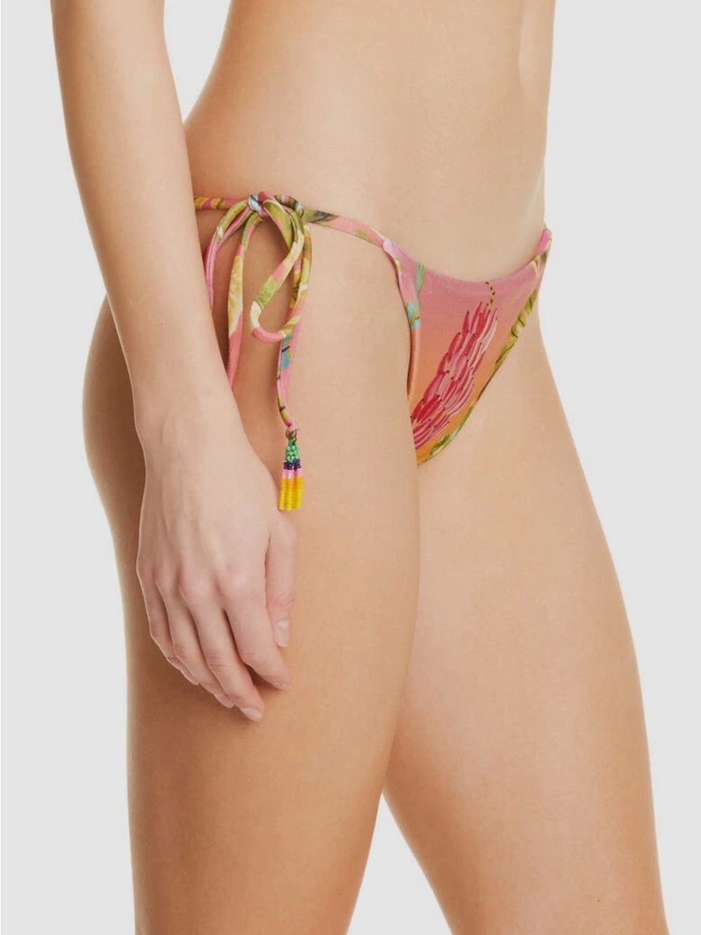 Farm Rio Ombré Forest Bikini Bottoms with Beaded Tassels NWT L